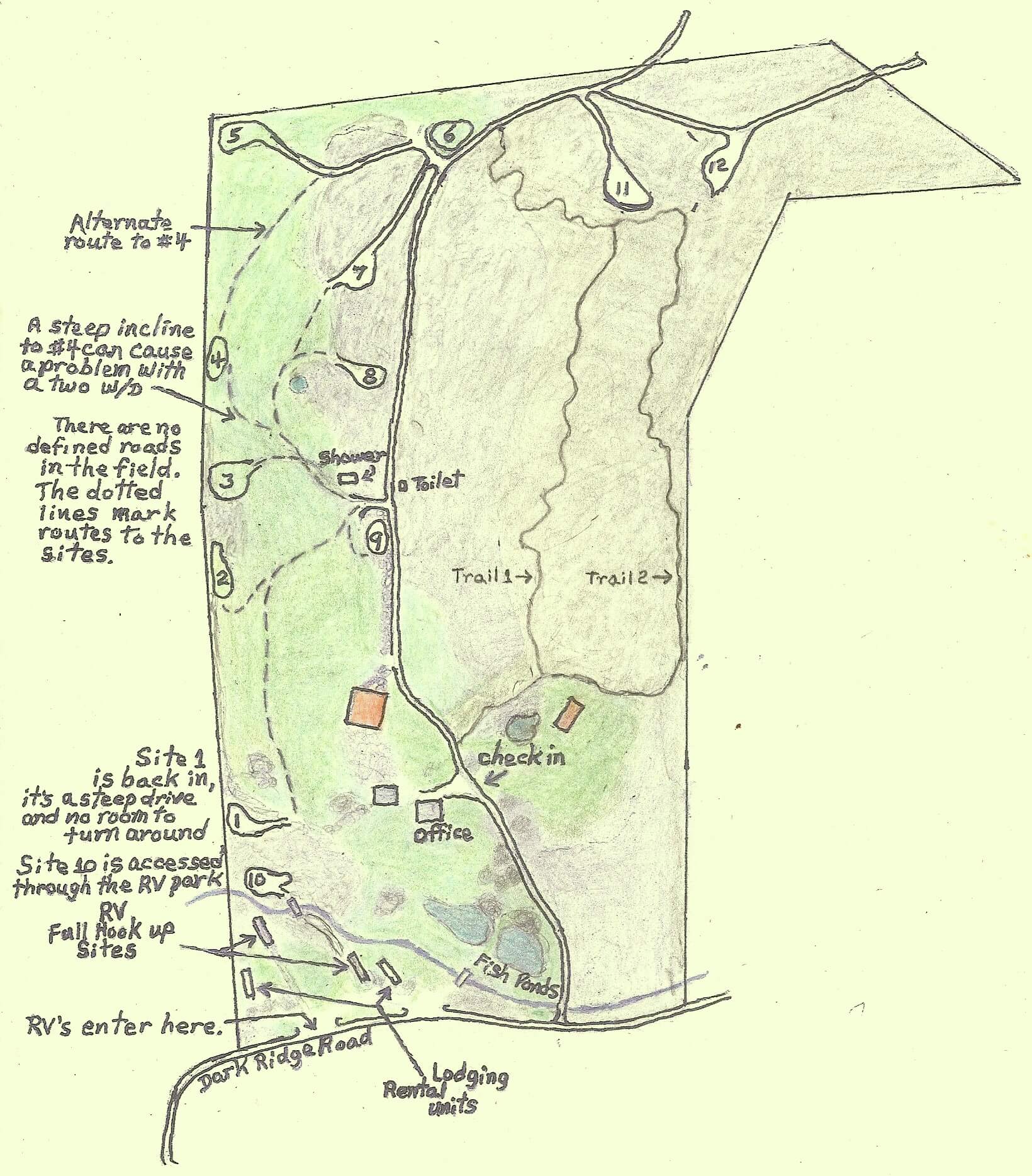 Hand drawn map of the ground